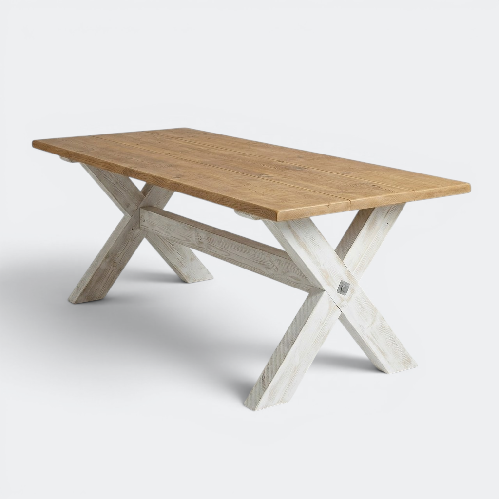 X-Frame Farmhouse Dining Table | Seats 6–10
