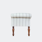 Oxford Grey Striped Chaise Sofa Bench with Scroll Arms