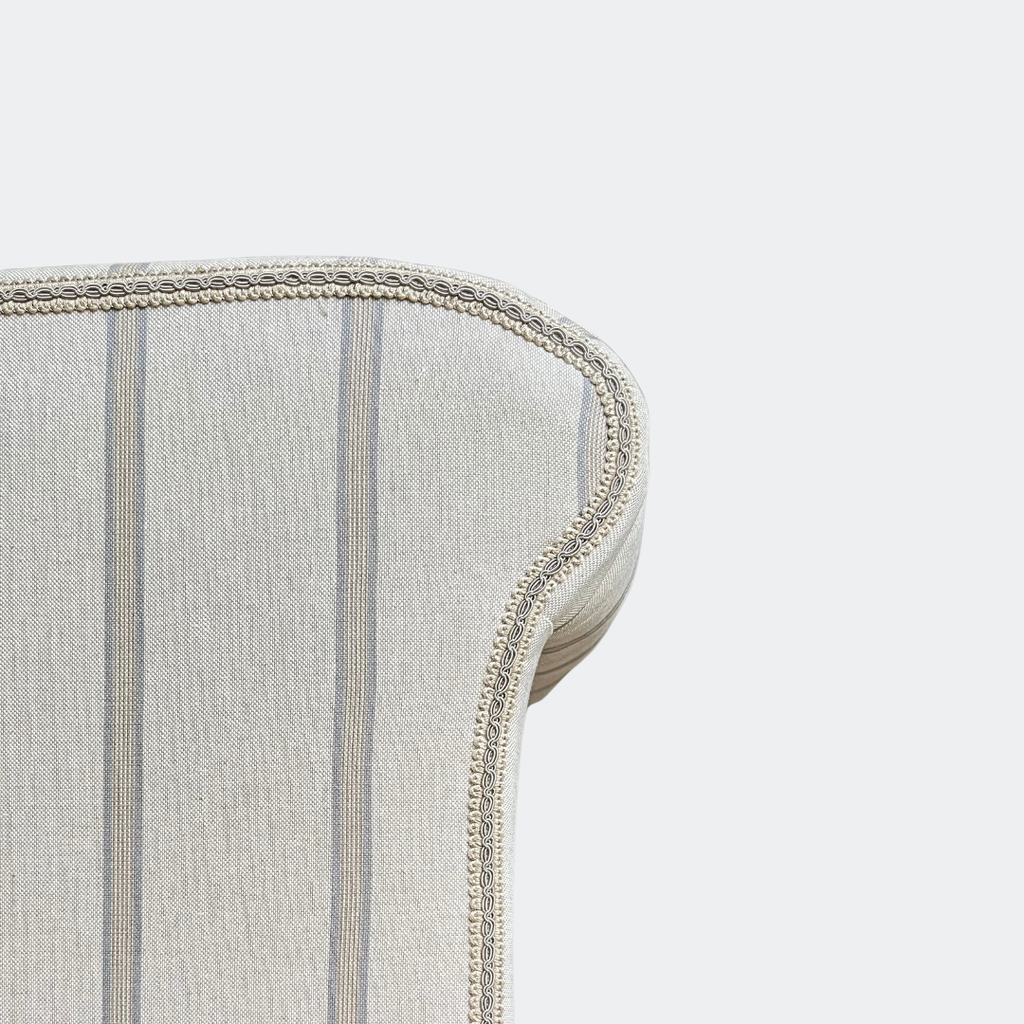 Oxford Grey Striped Chaise Sofa Bench with Scroll Arms