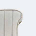 Oxford Grey Striped Chaise Sofa Bench with Scroll Arms