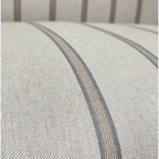 Oxford Grey Striped Chaise Sofa Bench with Scroll Arms