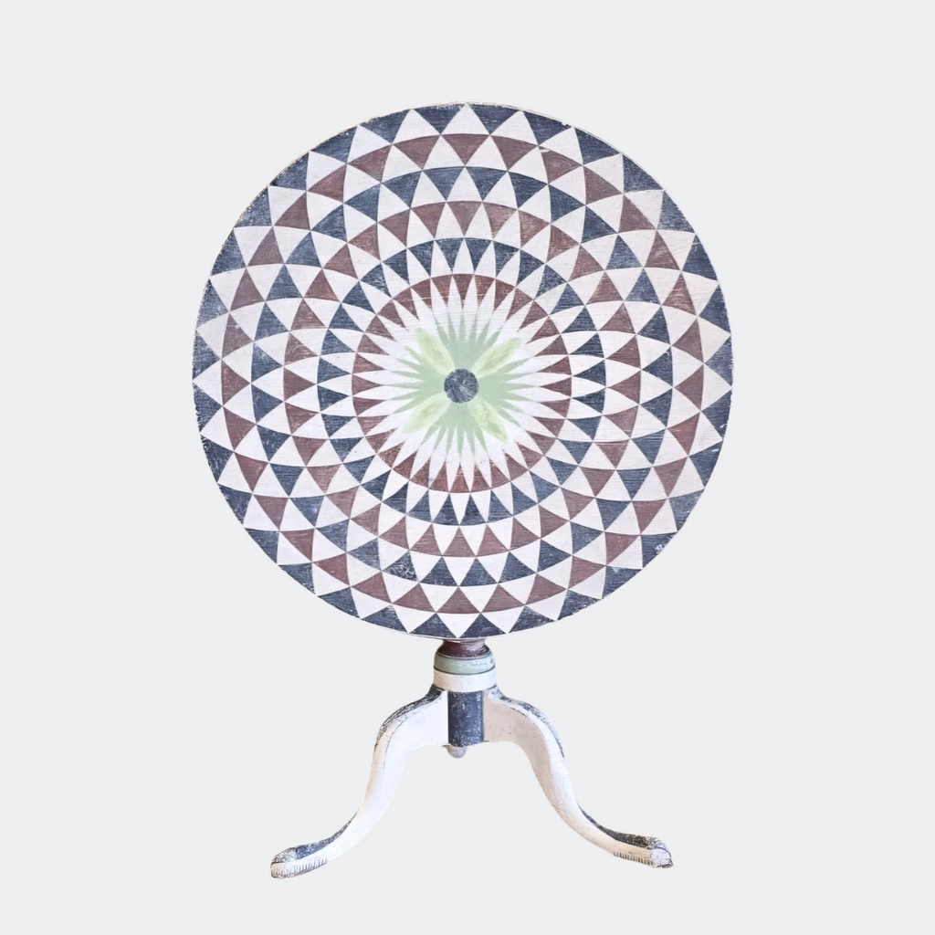 Rustic Tilted Painted Round Table