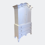 Swedish Gustavian White Linen Press Cupboard