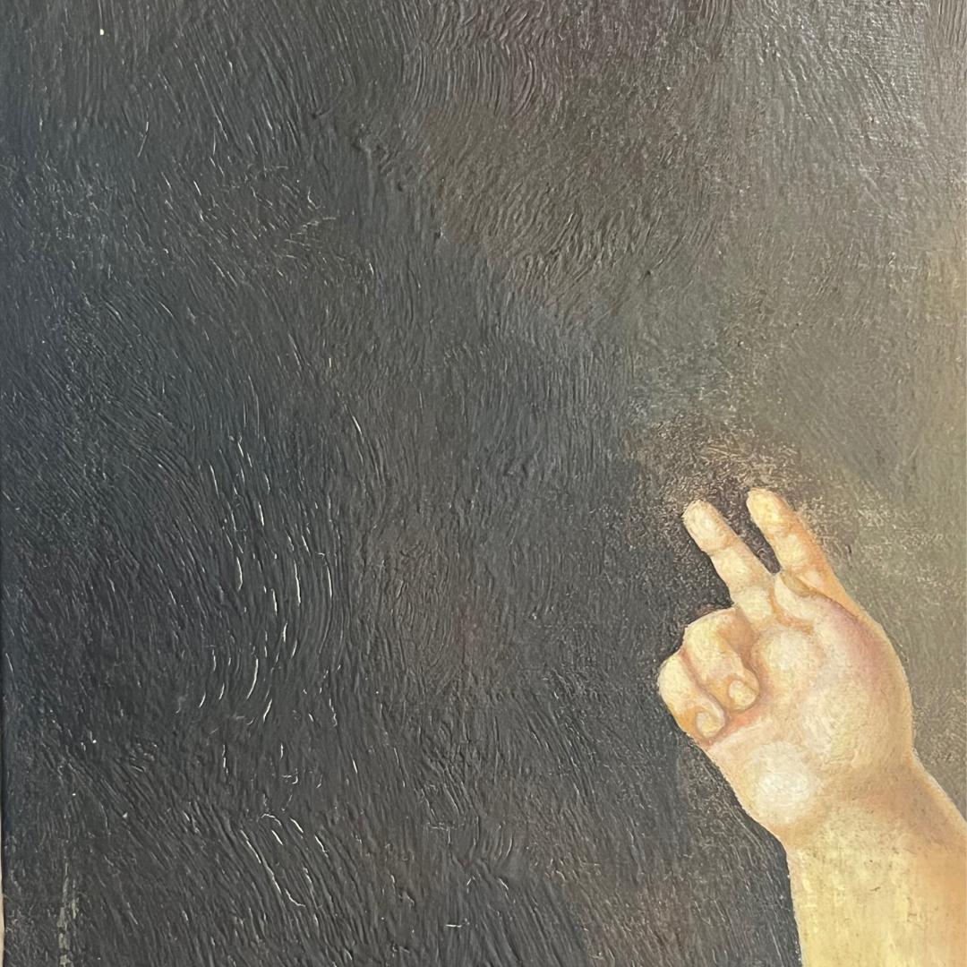 Vintage Sacred Heart Madonna and Child Oil Painting