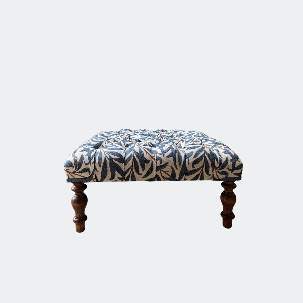 Handmade William Morris Willow Square Footstool