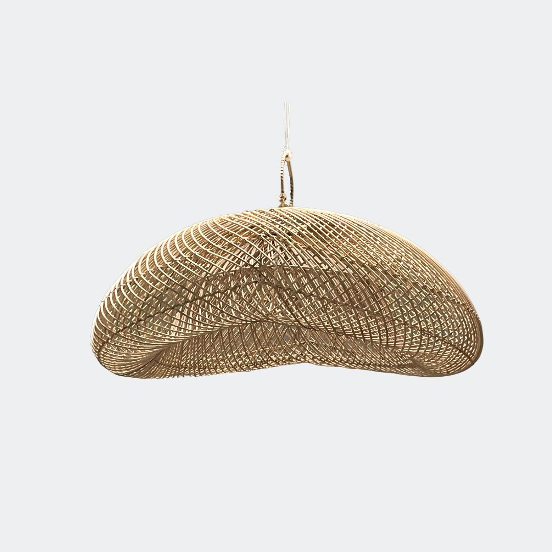 Oval Rattan Pendant Light Shade – Natural Woven Ceiling Lamp