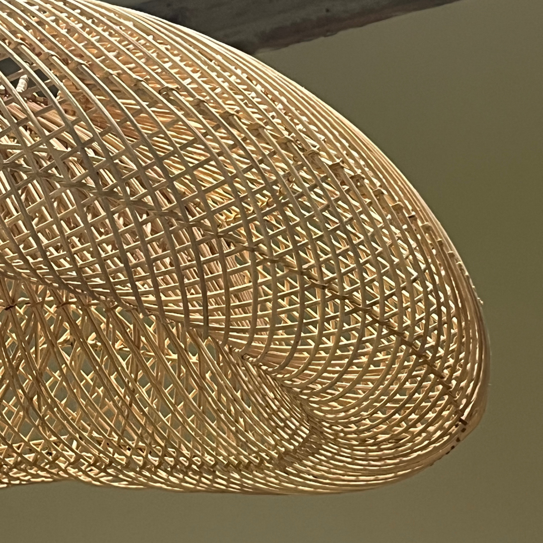 Oval Rattan Pendant Light Shade – Natural Woven Ceiling Lamp