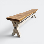 X-Frame Farmhouse Dining Bench