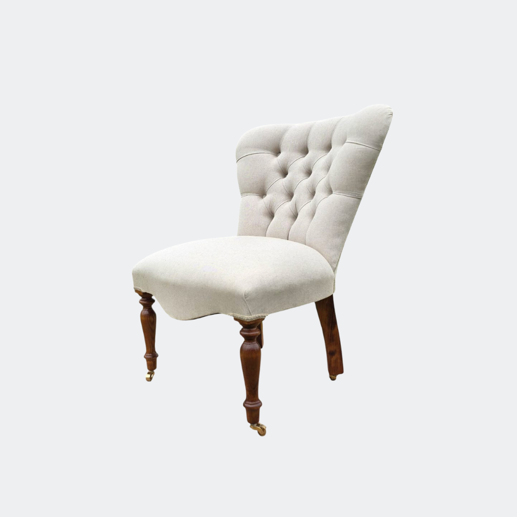 Victorian - Style Tufted Slipper Chair