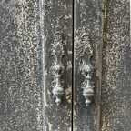 Rustic Grey Distressed Wooden Sideboard – 4-Door Storage Cabinet