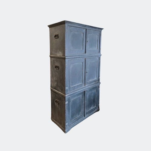19th Century Stacked Trunk Estate Cabinet - Solid Pine