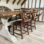 Antique English Chapel Chair - Vintage Wooden Seating