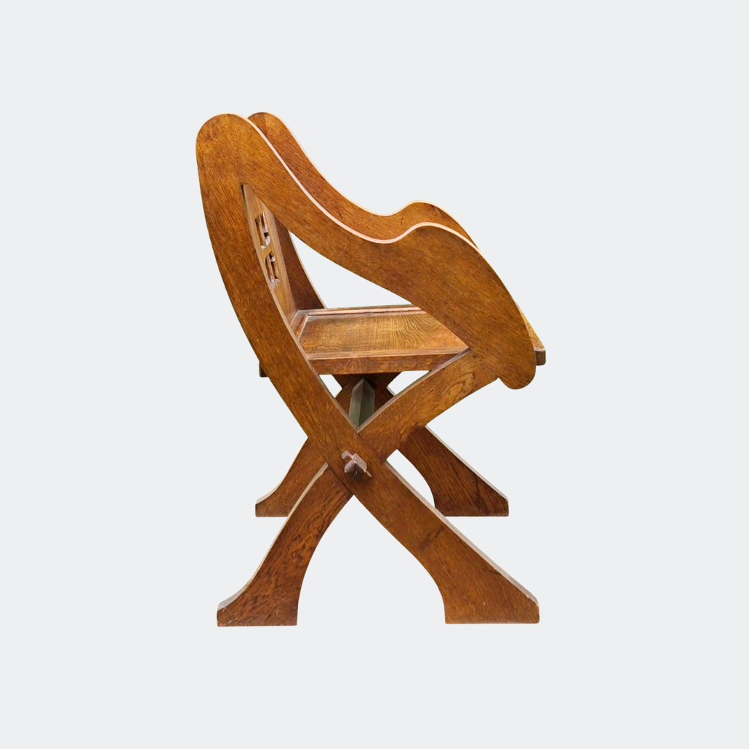 British Antique Solid Oak Altar Chair | Circa 1890s
