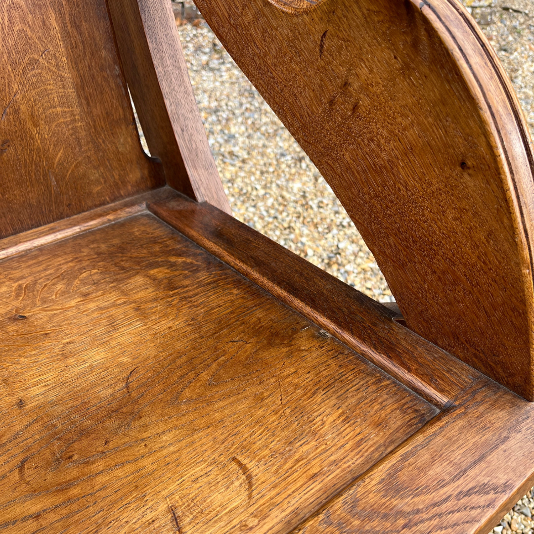 British Antique Solid Oak Altar Chair | Circa 1890s