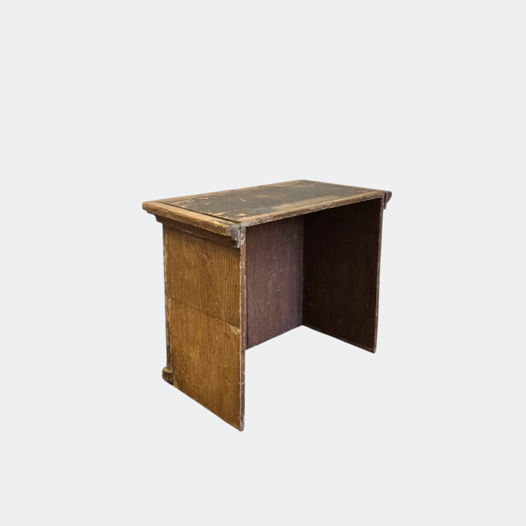 Antique Hand-Painted Madonna Statue with French Church Pedestal, circa 1890s