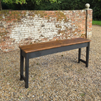 Antique Salvaged Console Table With Carved Workers Marks