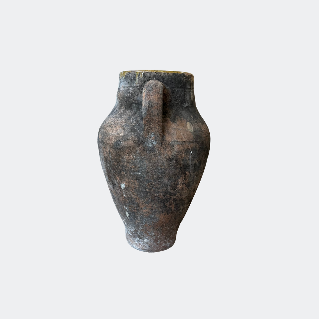 Vintage Turkish Terracotta Amphora Vase - Rare Rustic Ceramic Vessel