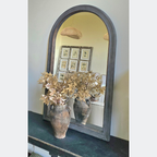 Large Rustic Arched Black Mirror