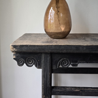 Antique-Style Asian Black Console Table
