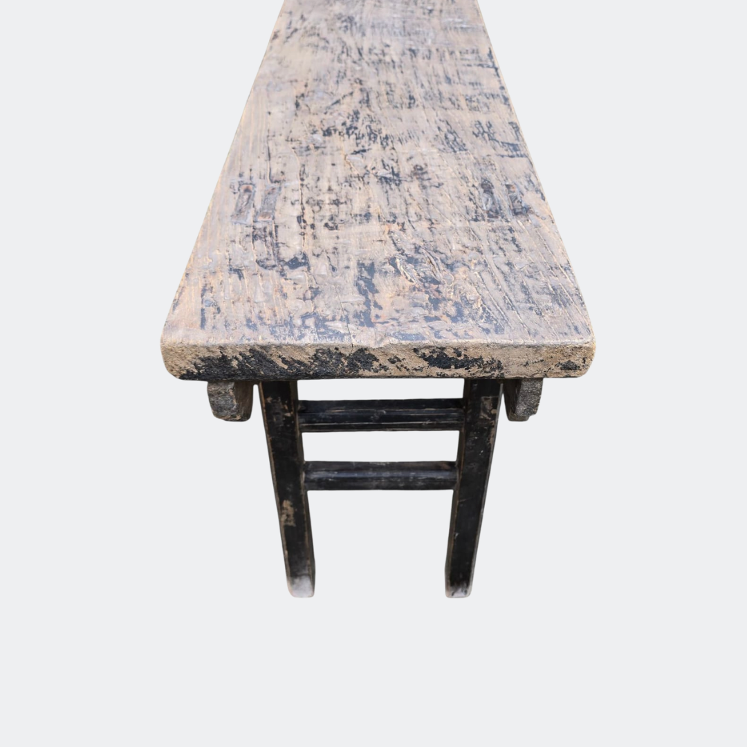 Antique-Style Asian Black Console Table