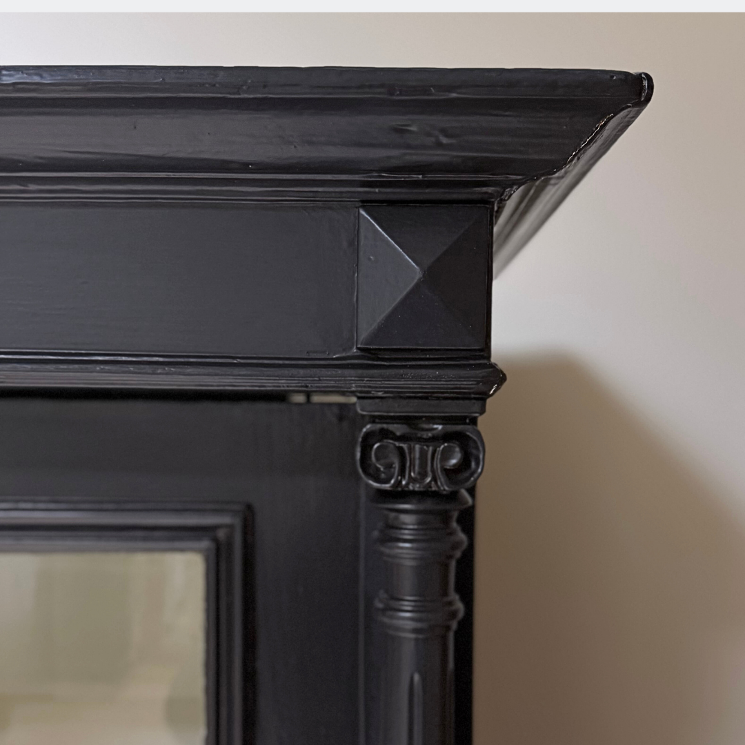 Black Painted Glazed Display Cupboard