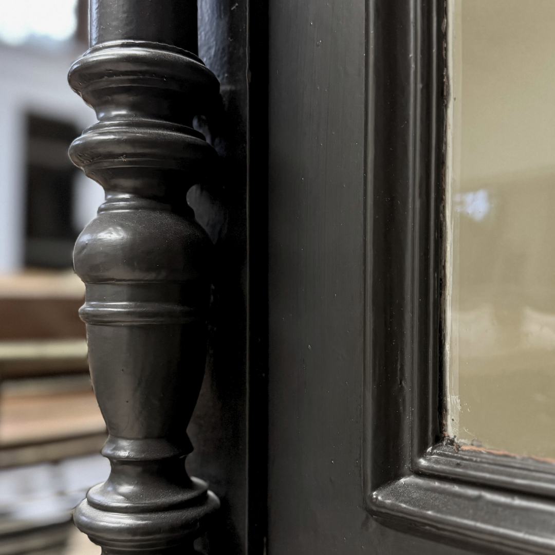 Black Painted Glazed Display Cupboard