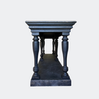 Black Distressed Console Table with Turned Legs
