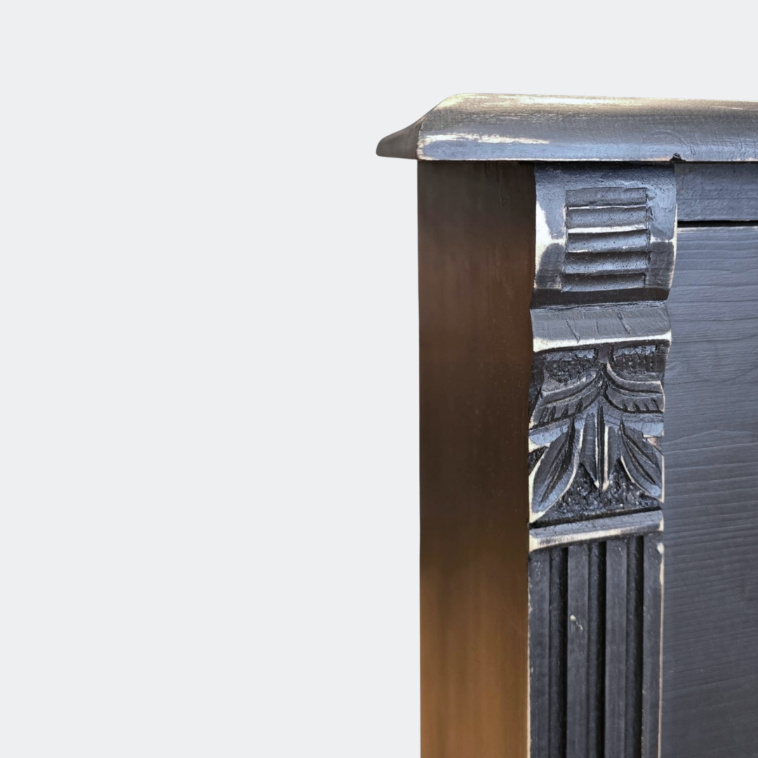 Distressed Black Wood Chest of Drawers | 8-Drawer Farmhouse Storage Unit