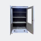 Vintage Blue Display Cabinet with Glass Doors