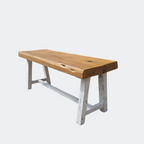 Rare Reclaimed Oak Butcher's Table | Handmade in France | 11cm Thick Live Edge