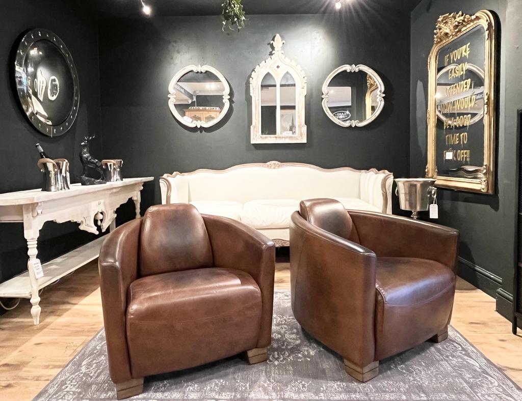 Vintage Style Leather Rocket Chair