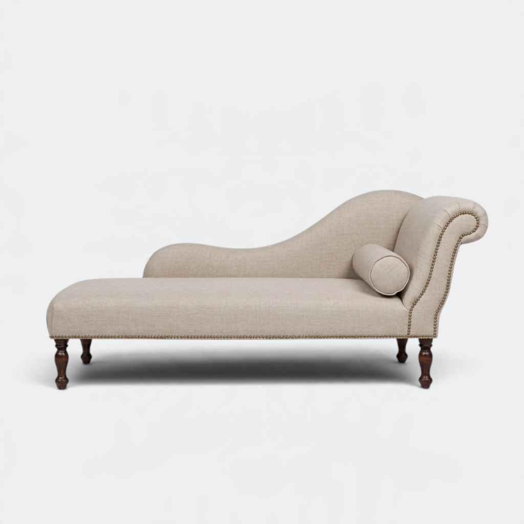Oatmeal Linen Chaise Lounge – Handmade in England