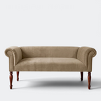 Handcrafted Velvet Sofa Bench – Champagne