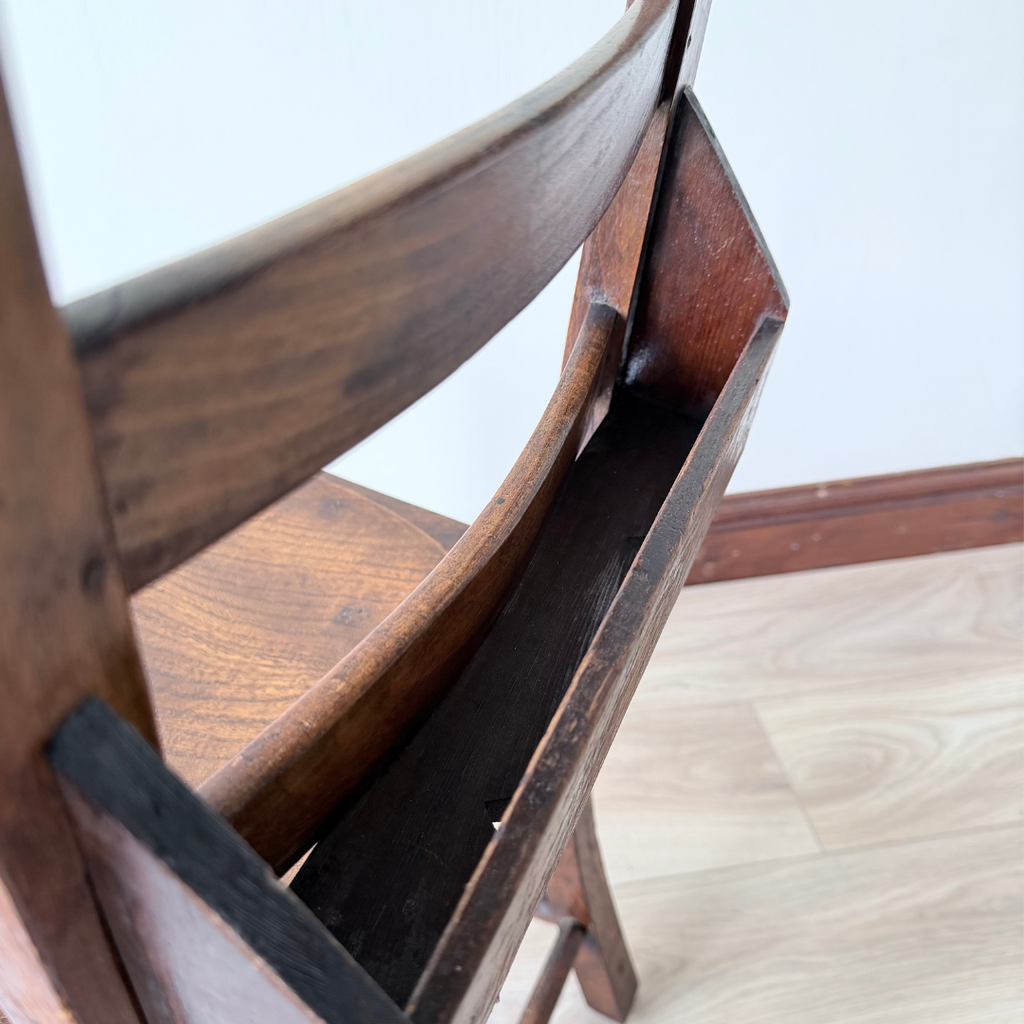 Antique English Chapel Chair - Vintage Wooden Seating