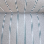 Oxford Duck Blue Striped Sofa Bench with Scroll Arms - Handmade in England