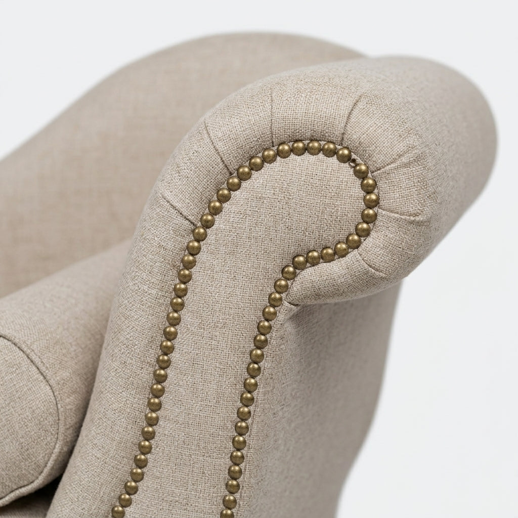 Oatmeal Linen Chaise Lounge – Handmade in England