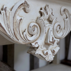 Vintage French Style Console Table | Reclaimed Armoire Wood & Antique Moulding
