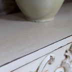 Vintage French Style Console Table | Reclaimed Armoire Wood & Antique Moulding