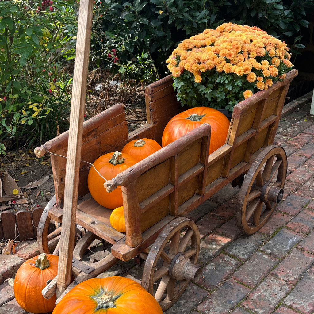 Antique Pine Hand Cart – Rustic Vintage Wooden Farmhouse Décor