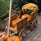 Antique Pine Hand Cart – Rustic Vintage Wooden Farmhouse Décor