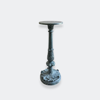 Carved Pedestal Stand with Verdigris Finish