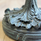 Carved Pedestal Stand with Verdigris Finish