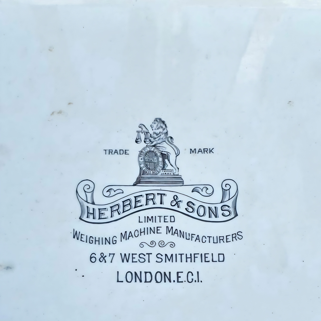 Antique Herbert & Sons Lion Butcher's Scale with Weights