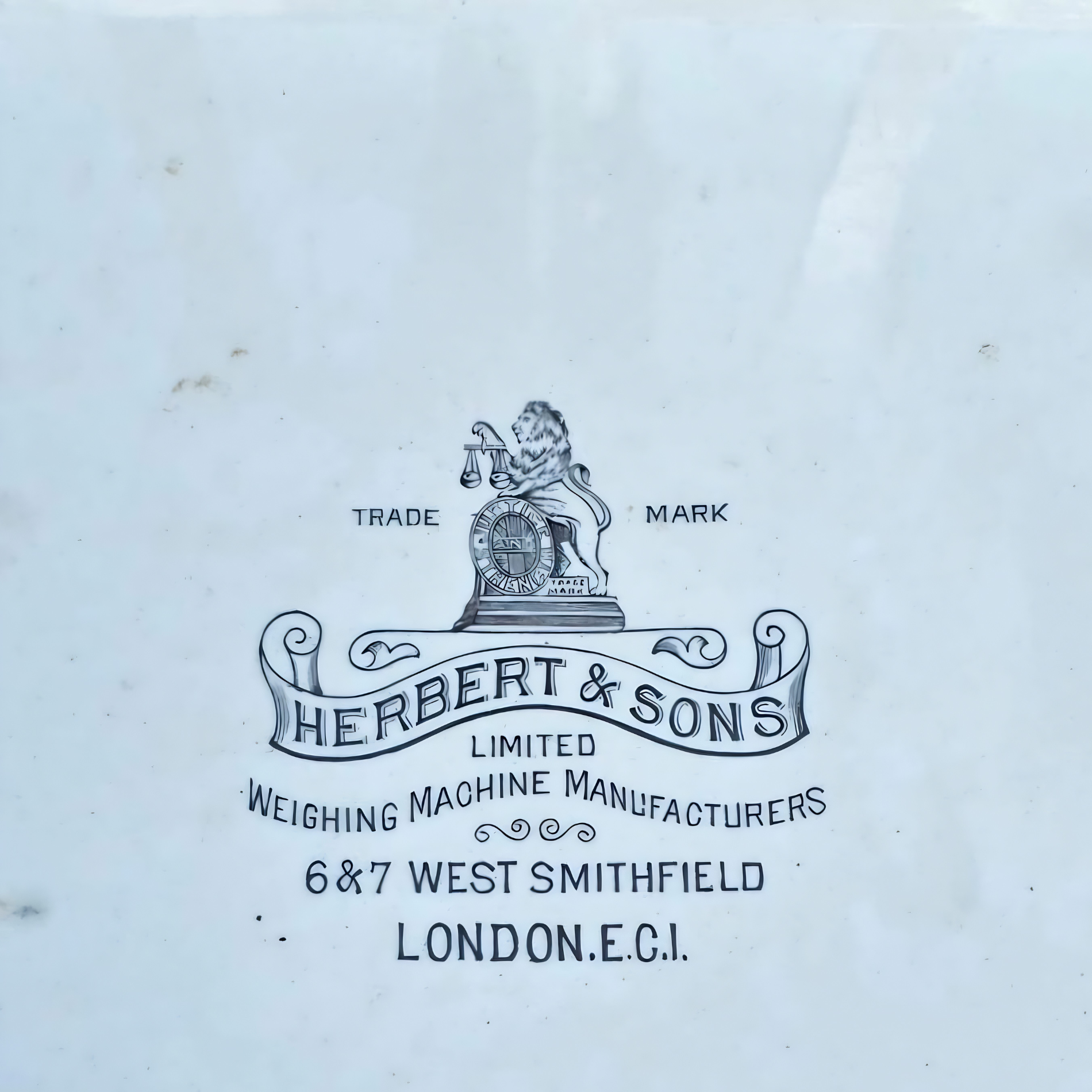 Antique Herbert & Sons Lion Butcher's Scale with Weights