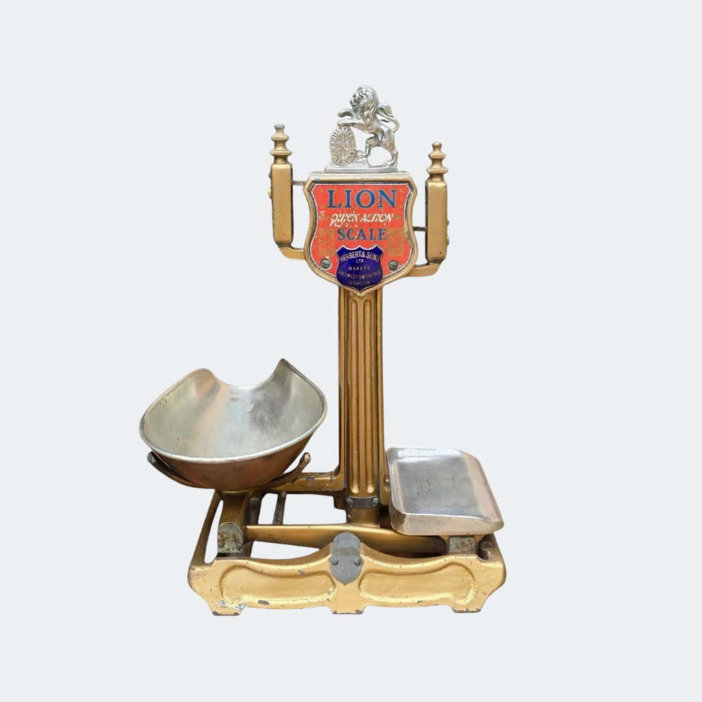 Antique Herbert & Sons Lion Grocer's Scale with Weights