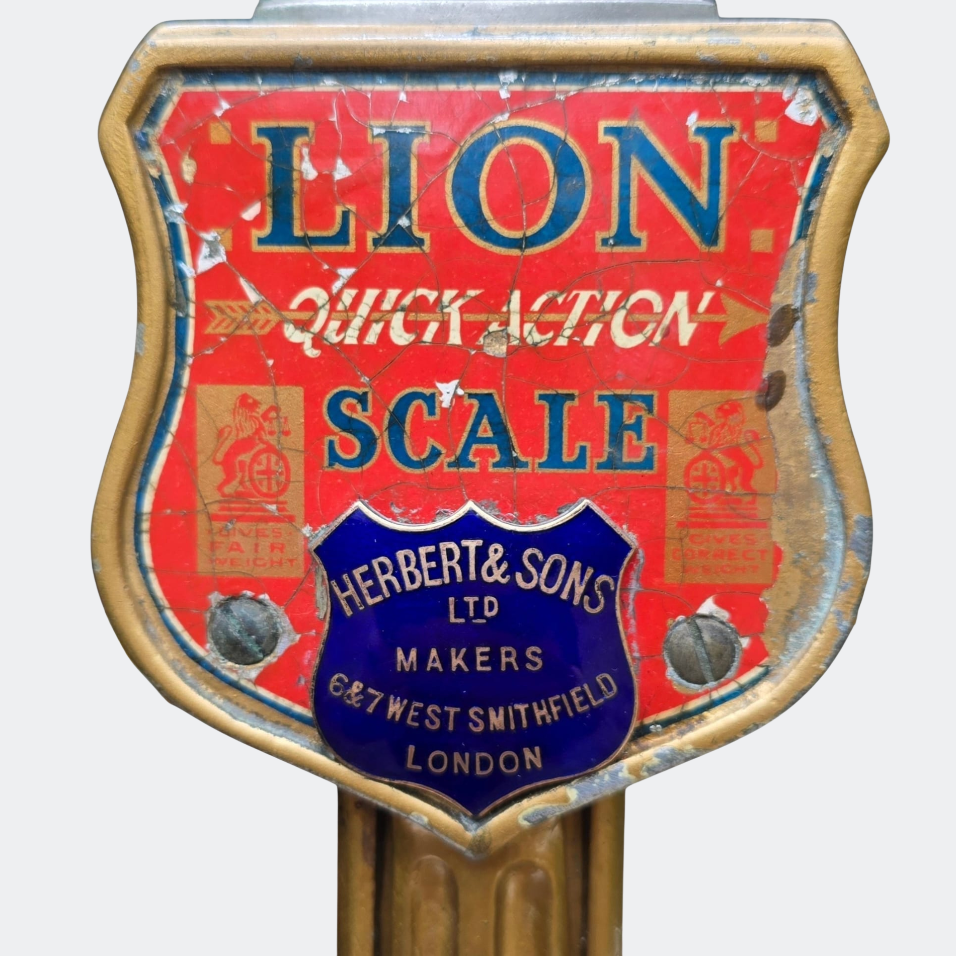 Antique Herbert & Sons Lion Grocer's Scale with Weights
