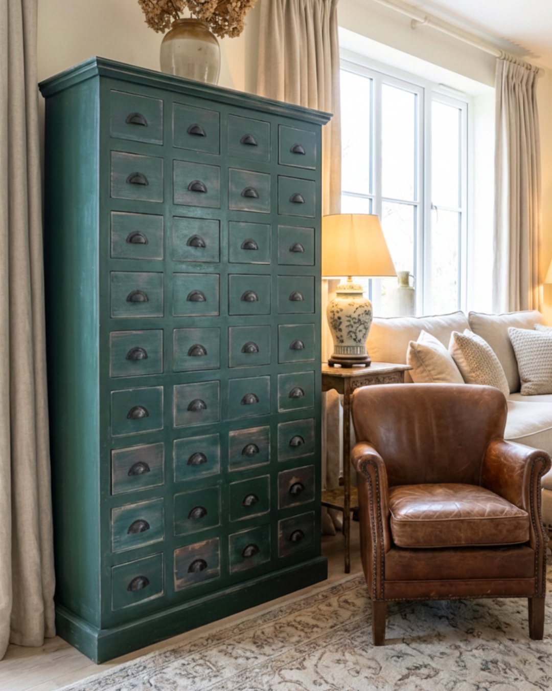 36 Drawer Pine Multi-Storage Cabinet - Handmade Apothecary Chest