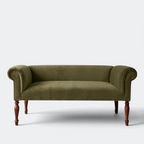 Handcrafted Velvet Sofa Bench – Champagne