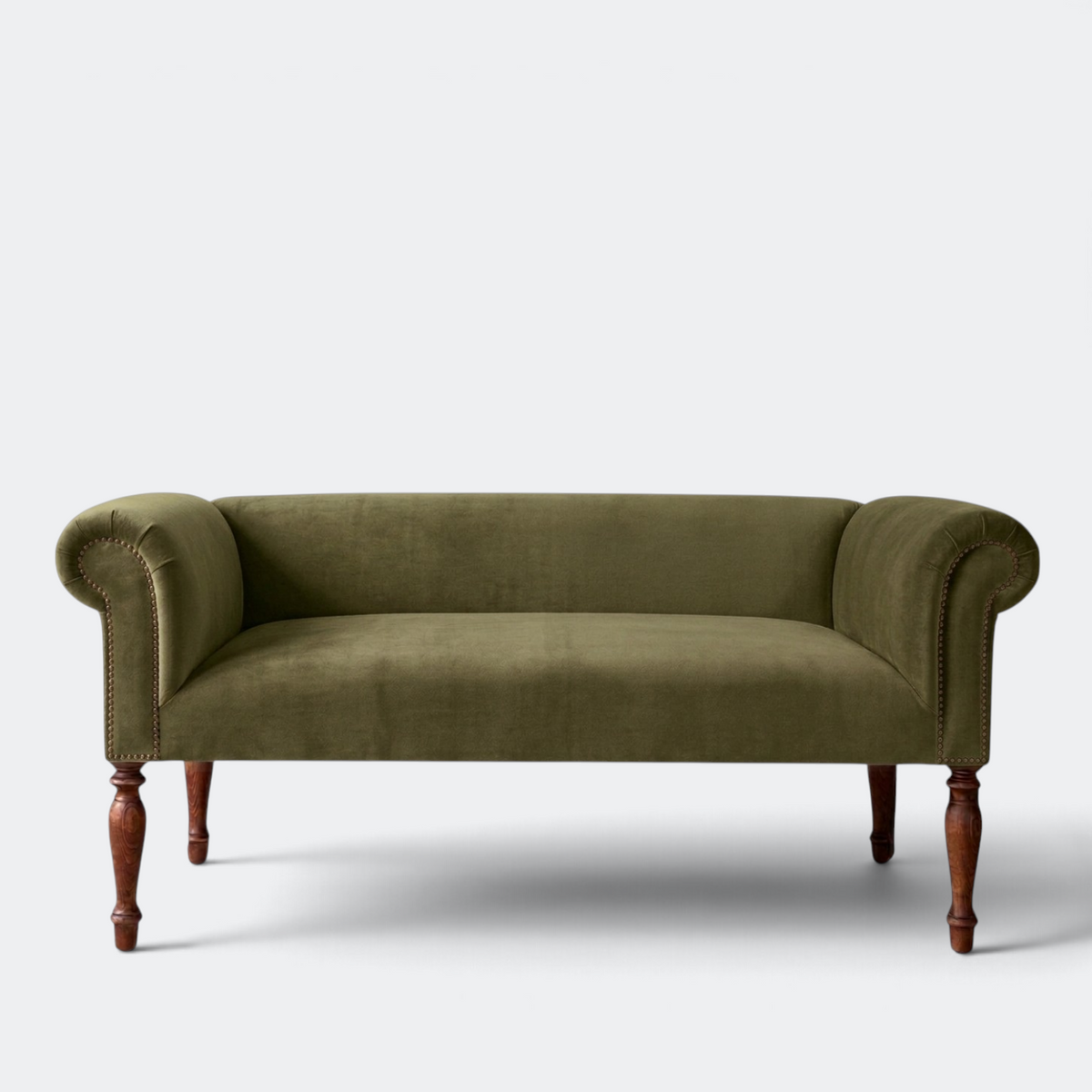 Handcrafted Velvet Sofa Bench – Champagne
