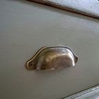 Vintage Grey Display Cabinet with Glass Doors